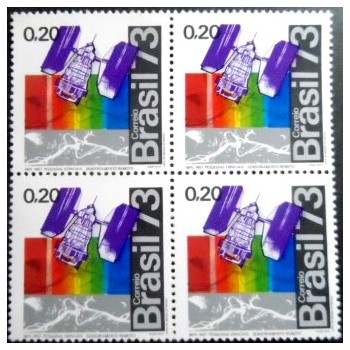 Quadra de selos postais do Brasil de 1973 INPE