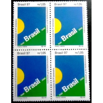 Quadra de selos postais do Brasil de 1997 5º Centenário Descobrimento M