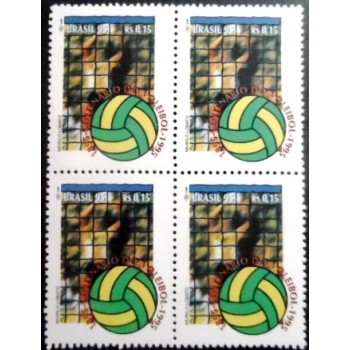 Quadra de selos postais do Brasil de 1995 Voleibol M