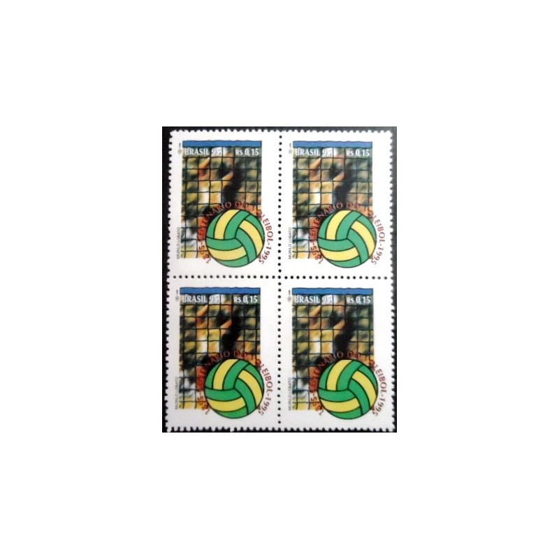 Quadra de selos postais do Brasil de 1995 Voleibol M