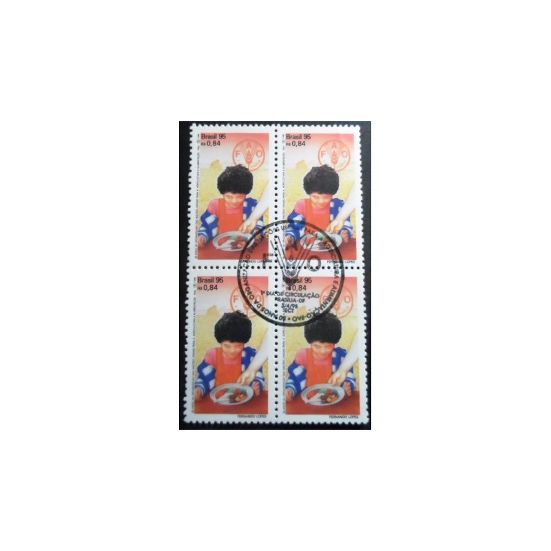 Quadra de selos postais do Brasil de 1995 FAO
