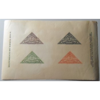 Bloco postal da Costa Rica de 1937 National Stamp Exhibition
