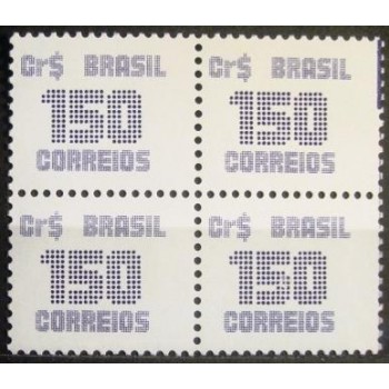 Quadra de selos postais do Brasil de 1985 Cifra 150 M