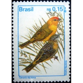 Selo postal do Brasil de 1995 Canário da Terra M