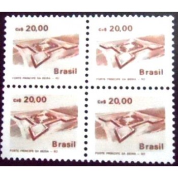 Quadra de selos postais do Brasil de 1987 Forte Príncipe da Beira