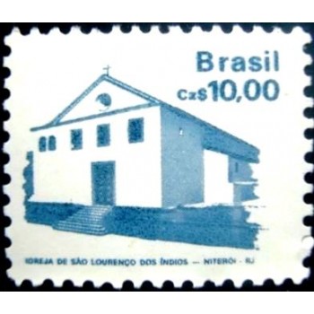 Imagem similar à do selo postal do Brasil de 1986 Igreja S. Lourenço Índios U