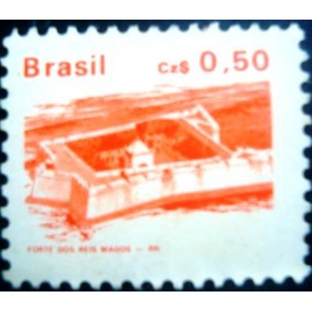 Selo postal do Brasil de 1986 Forte dos Reis Magos M