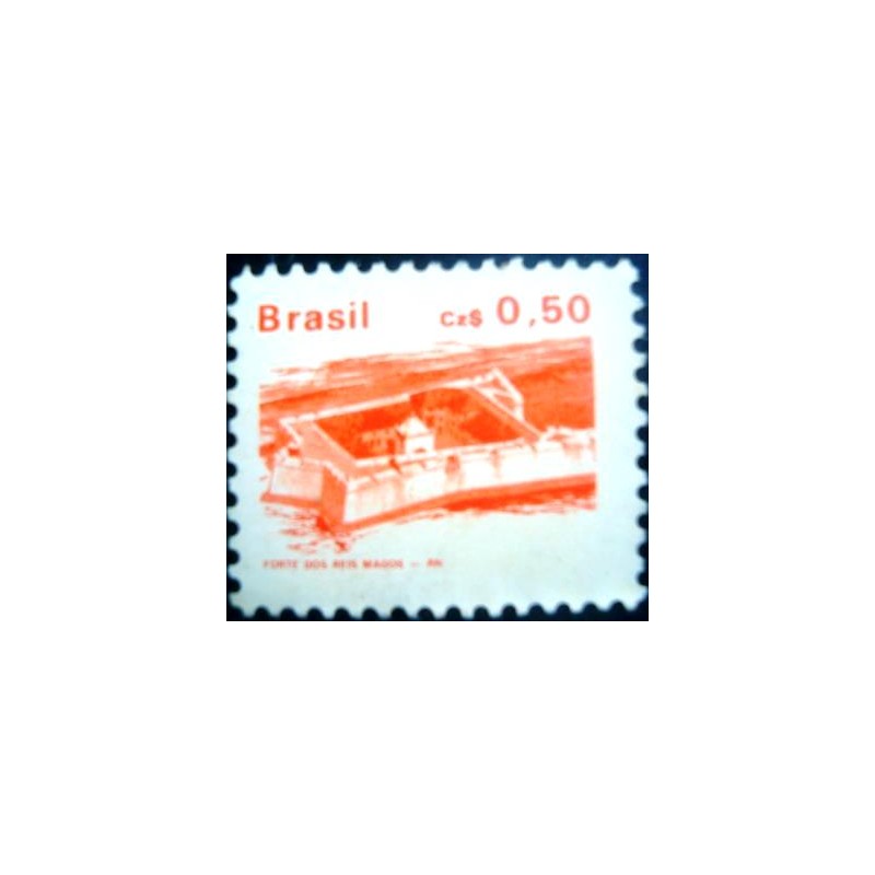 Selo postal do Brasil de 1986 Forte dos Reis Magos M