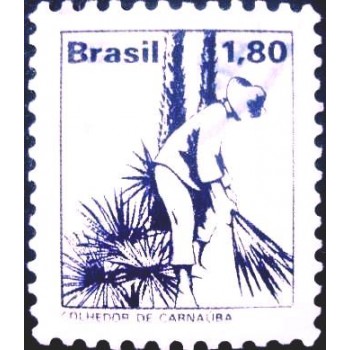 Imagem similar à do selo postal do Brasil de 1979 Colhedor de Carnaúba U