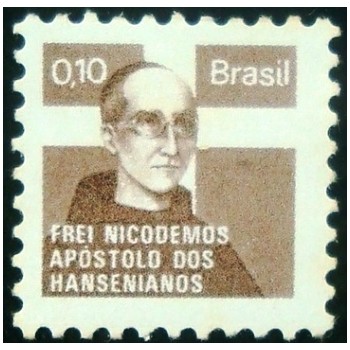 Selo postal do Brasil de 1976 Frei Nicodemos H 18 M A