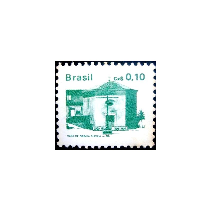 Selo postal do Brasil de 1986 Casa de Garcia D'Avila M