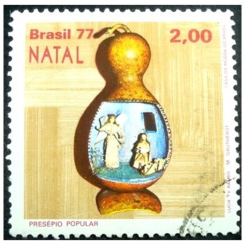 Imagem similar à do selo Postal do Brasil de 1977 Anjo e Maria U