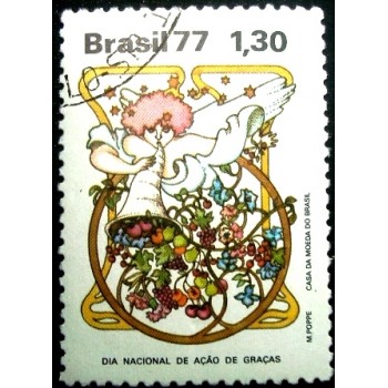 Imagem similar à do selo postal do Brasil de 1977 Ação de Graça U