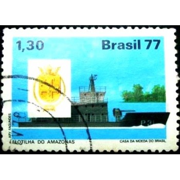 Imagem similar à do selo postal do Brasil de 1977 Flotilha do Amazonas U