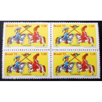 Quadra de selos do Brasil de 1977 Combate M