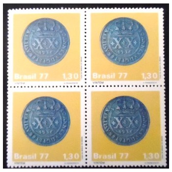 Selo postal do Brasil de 1977 Vintém N