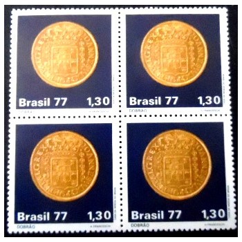 Quadra de selos postais do Brasil de 1977 Dobrão