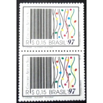 Par de selos postais do Brasil de 1997 Alegria Alegria