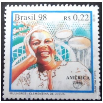 Selo postal do Brasil de 1998 Clementina de Jesus U