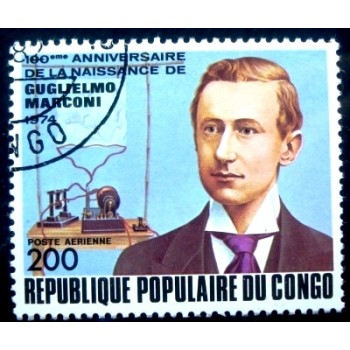 Selo postal do Congo de 1974 Marconi MCC