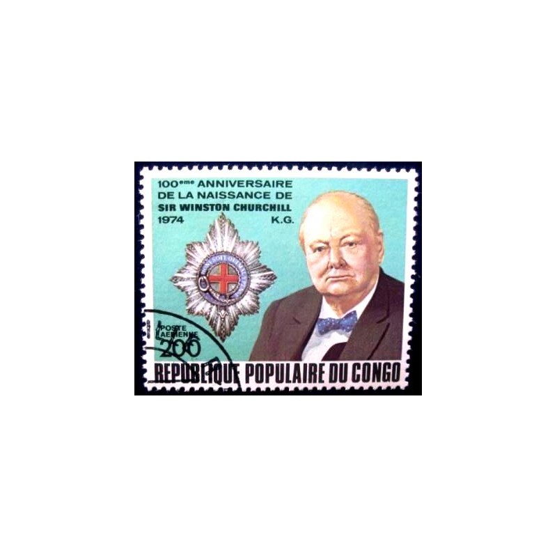 Selo postal do Congo de 1974 Winston Churchill MCC