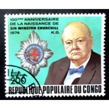 Selo postal do Congo de 1974 Selo Winston Churchill NCC