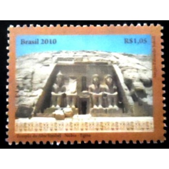 Selo postal do Brasil de 2010 Templo de Abu Simbel