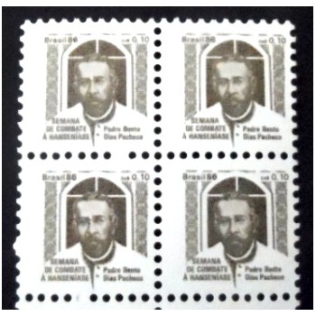 Quadra de selos postais do Brasil de 1986 Padre Bento H 23 M