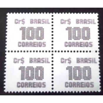 Quadra de selos postais do Brasil de 1985 Cifra 100 M