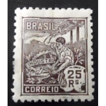 Selo postal do Brasil de 1934 Indústria 25 M