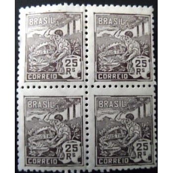 Quadra de selos postais do Brasil 1934 Indústria 25 M