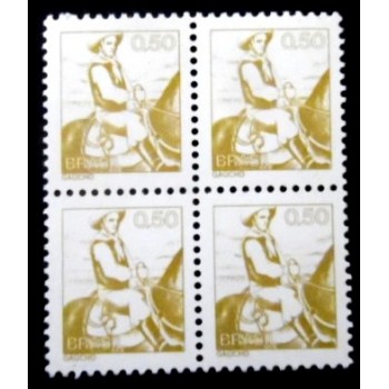 Quadra de selos postais do Brasil de 1979 Gaúcho M