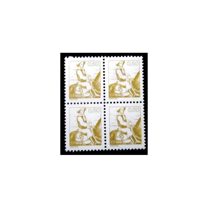 Quadra de selos postais do Brasil de 1979 Gaúcho M
