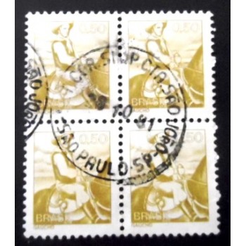 Quadra de selos postais do Brasil de 1979 Gaúcho U