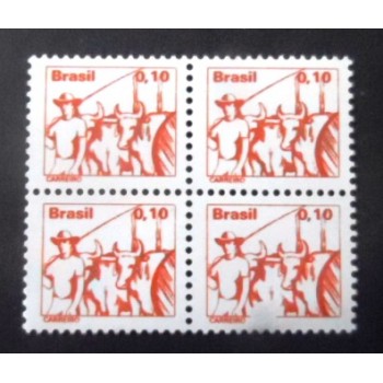 Quadra de selos postais do Brasil de 1979 Carreiro M