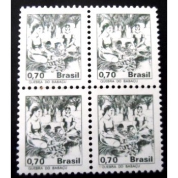 Quadra de selos postais do Brasil de 1979 Quebra do Babaçu