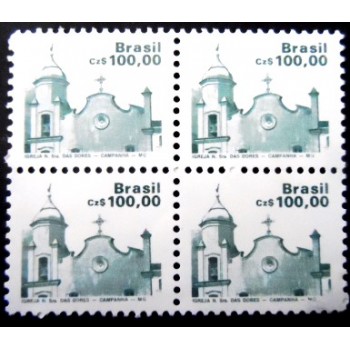 Quadra de selos postais do Brasil de 1987 Igreja N.S. Dores M