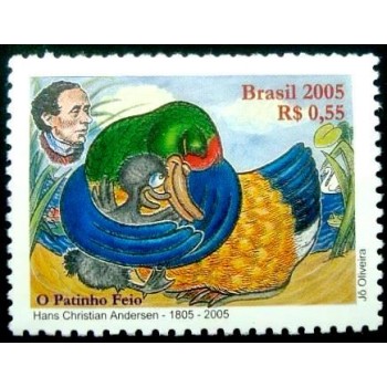 Selo postal do Brasil de 2005 O Patinho Feio M