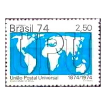 Selo postal do Brasil de 1974 Centenário da UPU M