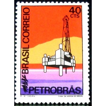 Selo postal do Brasil de 1972 Petrobrás M