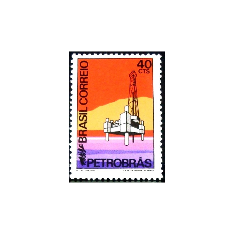 Selo postal do Brasil de 1972 Petrobrás M