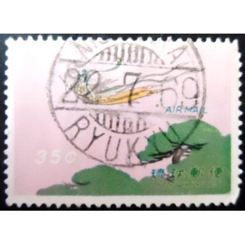 Selo postal das Ilhas Ryukyu de 1961 Maiden over Tree Tops