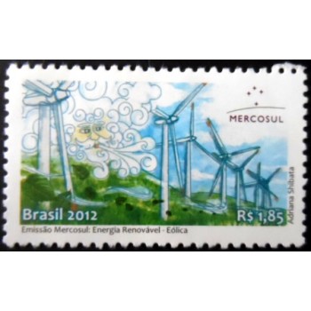 Selo postal do Brasil de 2012 Energia Eólica M