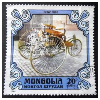 Selo postal da Mongólia de 1980 Benz 1885 U