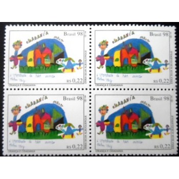 Quadra de selos postais do Brasil de 1998 Criança e Cidadania M