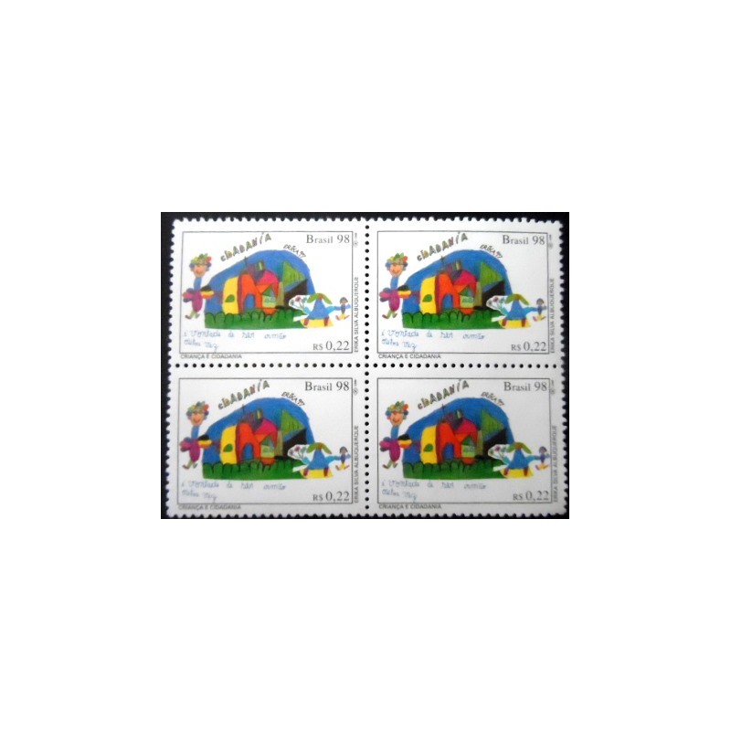 Quadra de selos postais do Brasil de 1998 Criança e Cidadania M