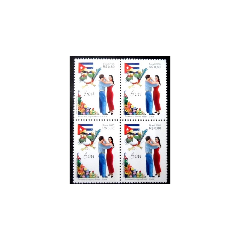 Quadra de selos postais do Brasil de 2005 Son