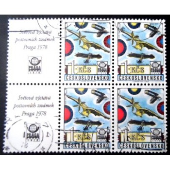 Quadra de selos da Tchecoslováquia de 1978 Ader 1890 L'eole, Dunn 1914, ngo etrich holubice 1909