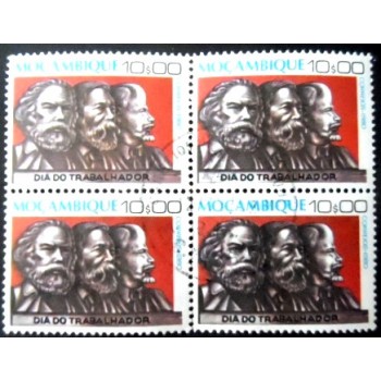 Quadra de selos postais de Moçambique de 1980 Labor Day