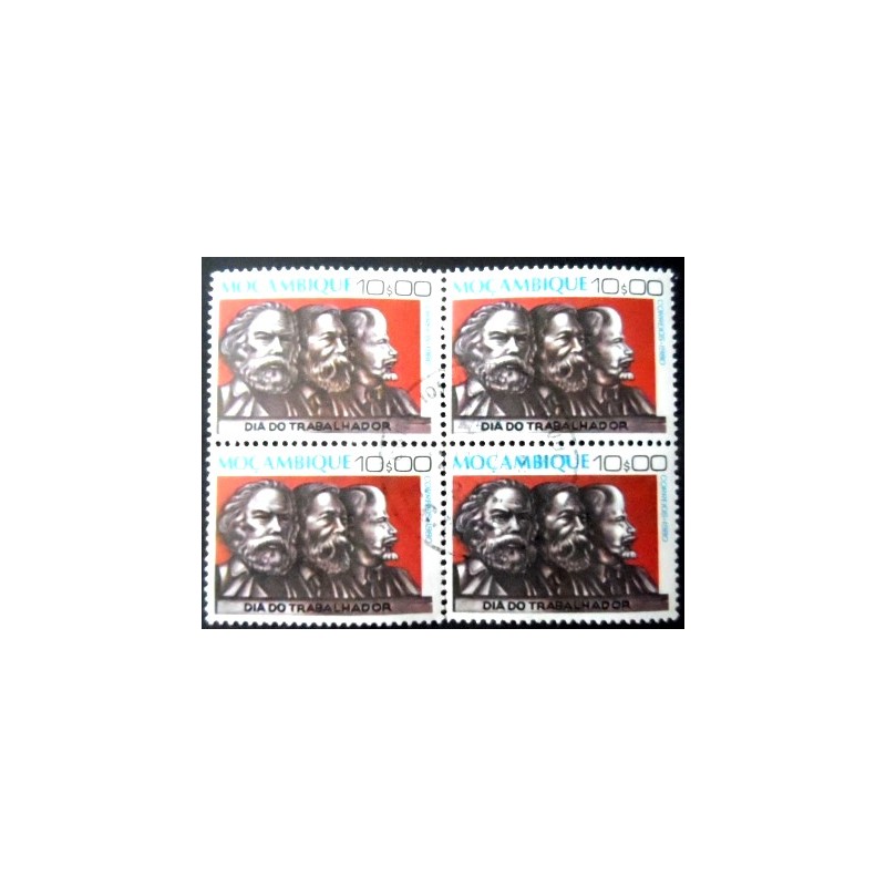 Quadra de selos postais de Moçambique de 1980 Labor Day